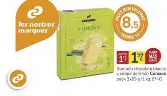 Consum Bombón Chocolate Blanco Y Sirope De Limón Consum oferta