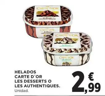 Hipercor Helados Carte D'or Les Desserts O Les Authentiques oferta