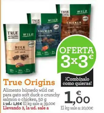 True Origins Alimento Húmedo Wild Cat Para Gato Soft Duck O Crunchy Salmon O Chicken