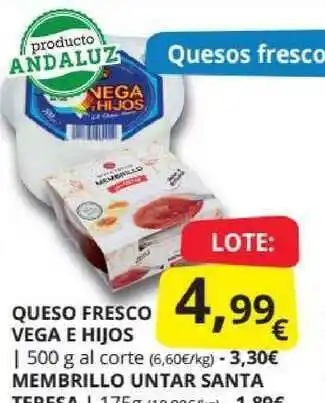 Supermercados MAS Queso Fresco Vega E Hijos 500g oferta