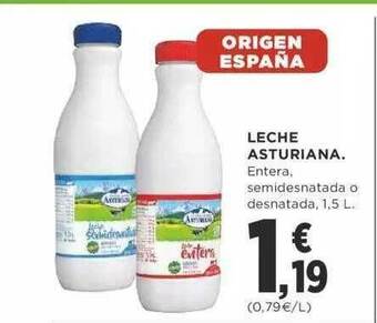 Supercor Leche Asturiana Entera Semidesnatada O Desnatada oferta