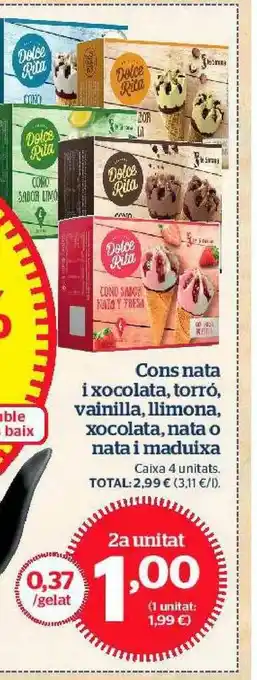 La Sirena Cons Nata I Xocolata Torró Vainilla Llimona Xocolata Nata O Nata I Maduixa oferta