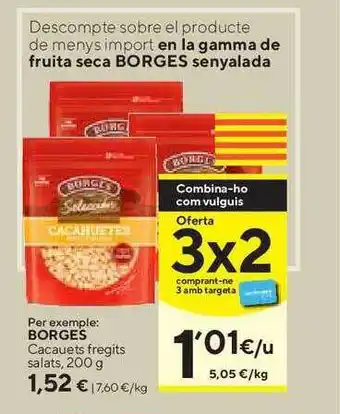 Caprabo Borges Cacauets Fregits Salats 200g oferta