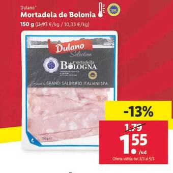 Lidl Dulano mortadela de bolonia oferta