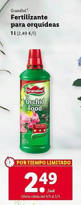 Lidl Grandiol fertilizante para orquídeas oferta