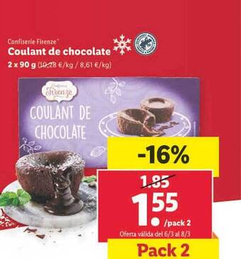 Lidl Confiserie firenze coulant de chocolate oferta