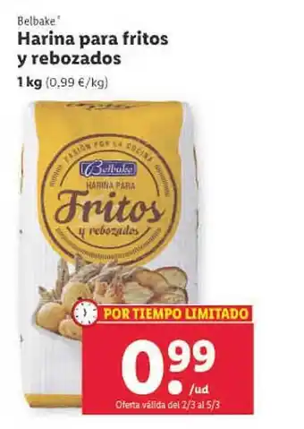 Lidl Belbake harina para fritos y rebozados oferta