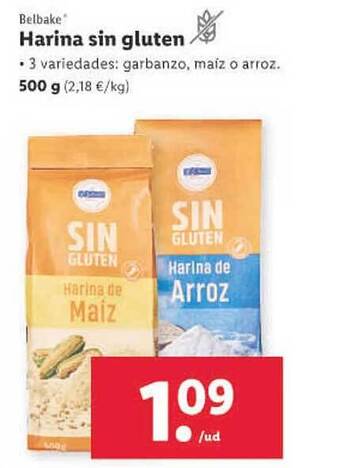 Lidl Harina sin gluen belbake oferta