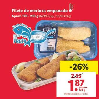 Lidl Filete de merluza empanado oferta