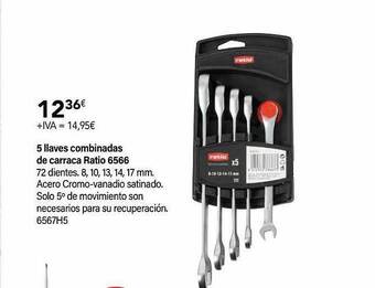 Cadena88 5 llaves combinadas de carraca ratio 6566 oferta