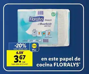 Lidl En este papel de cocina floralys oferta
