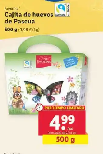 Lidl Favorina cajita de huevos de pascua oferta
