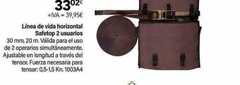 Cadena88 Linea de vida horizontal safetop 2 usuarios oferta