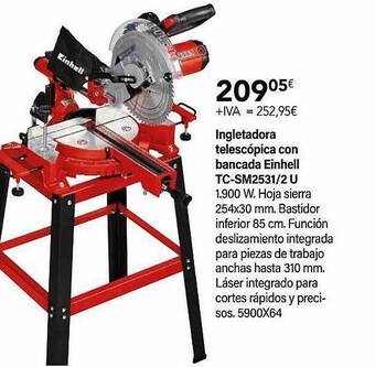 Cadena88 Ingletadora telescopica con bancada einhell tc-sm2531 2 u oferta
