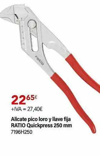 Cadena88 Alicate pico loro y llave fija ratio quickpress 250 mm oferta