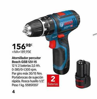 Cadena88 Atornillador percutor bosch gsb 12v-15 oferta