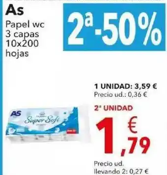 Clarel As Papel Wc 2a -50% oferta