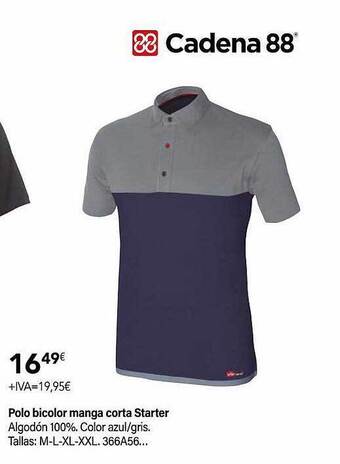 Cadena88 Polo bicolor manga corta starter oferta