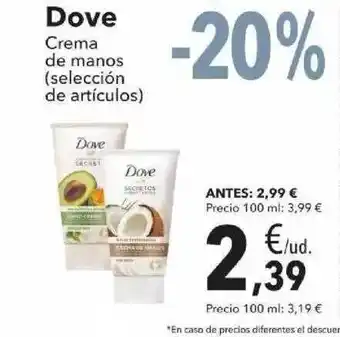 Clarel Dove Crema De Manos oferta