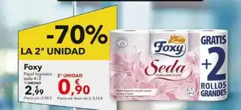 Clarel Foxy Papel Higiénico Seda 4+2 -70 La 2a Unidad oferta