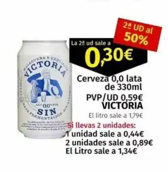Maskom Supermercados Cerveza 0,0 lata de 330ml victoria oferta