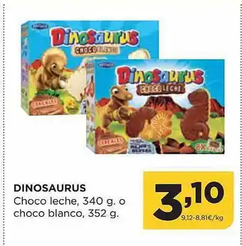 Alimerka Dinosaurus choco leche o choco blanco oferta