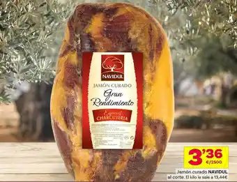 Supermercados Dani Jamón curado navidul al corte. el kilo oferta