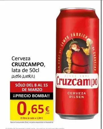 SPAR Cerveza cruzcampo lata oferta
