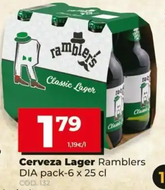 Dia Ramblers Cerveza Lager DIA pack-6 x 25 cl oferta