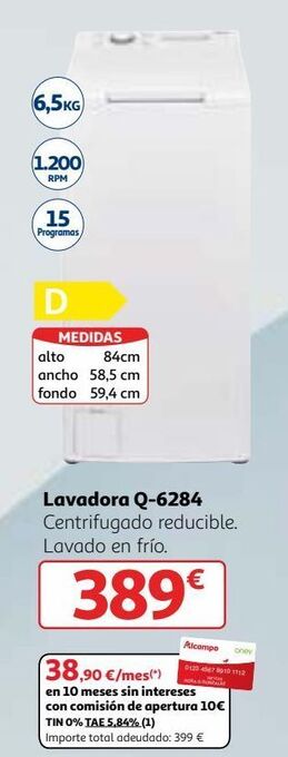 Alcampo Lavadoras qilive oferta