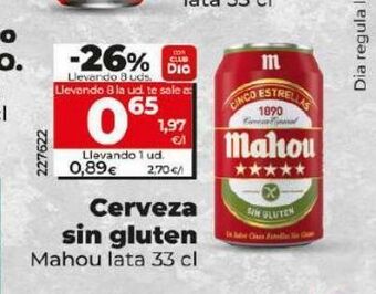 Maxi Dia Cerveza sin gluten mahou oferta