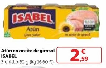 Alcampo Atún en aceite de girasol isabel oferta