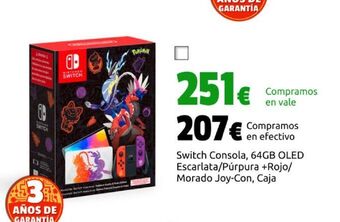 CeX Switch consola, 64gb oled escarlata/púrpura +rojo/ morado joy-con, caja oferta