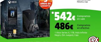 CeX 1 xbox series x, 1tb, halo infinite negro, (sin juegos), caja oferta