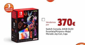 CeX Switch consola, 64gb oled escarlata/púrpura +rojo/ morado joy-con, caja oferta