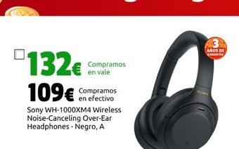 CeX Sony wh-1000xm4 wireless noise-canceling over-ear headphones - negro, a oferta