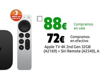 CeX Apple tv 4k 2nd gen 32gb (a2169) + siri remote (a2540), a oferta