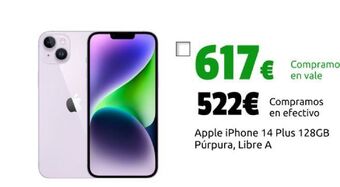 CeX Apple iphone 14 plus 128gb púrpura, libre a oferta