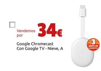 CeX Google chromecast con google tv - nieve, a oferta