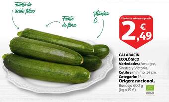 Alcampo Calabacin ecológico oferta