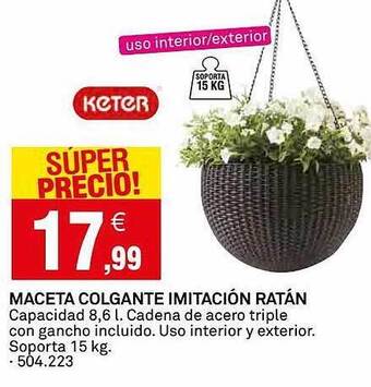 Bricoking Maceta colgante imitación ratán oferta