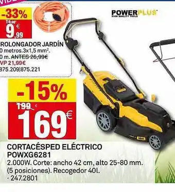 Bricoking Cortacésped eléctrico powxg6281 powerplus oferta