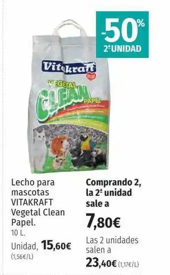 El Corte Inglés Lecho para mascotas vitakraft vegetal clean papel oferta