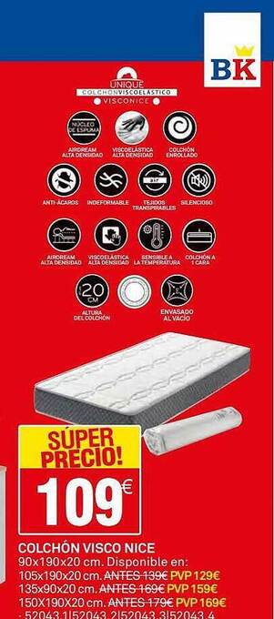 Bricoking Colchón visco nice oferta