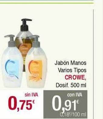 Masymas Jabón manos varios tipos crowe oferta