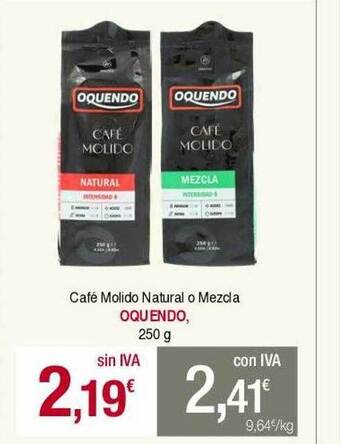 Masymas Café molido natural o mezcla oquendo oferta