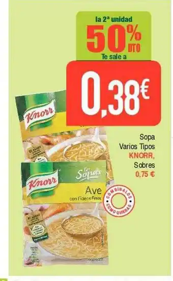 Masymas Sopa varios tipos knorr oferta