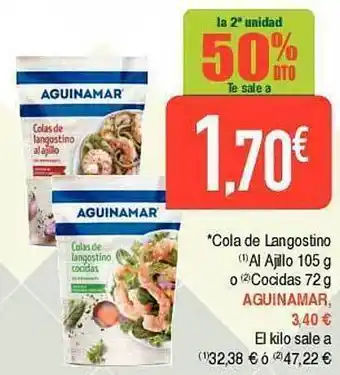 Masymas Cola de langostino al ajillo o cocidas aguinamar oferta
