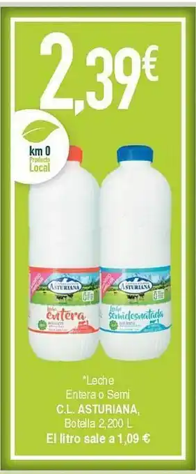 Masymas Leche entera o semi c.l asturiana oferta