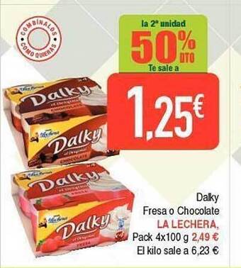 Masymas Dalky fresa o chocolate la lechera oferta